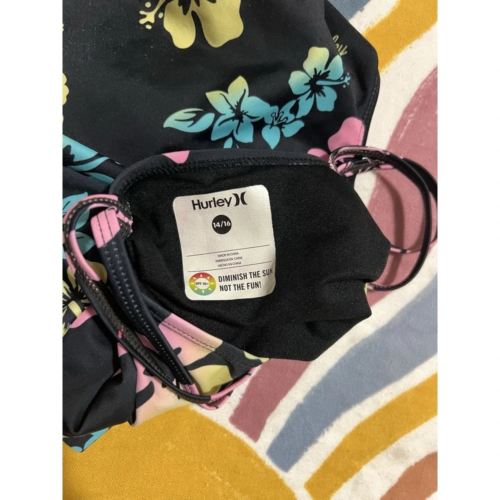 Hurley Girls Tankini Swim Top Tropical Floral UV Protection 14/16